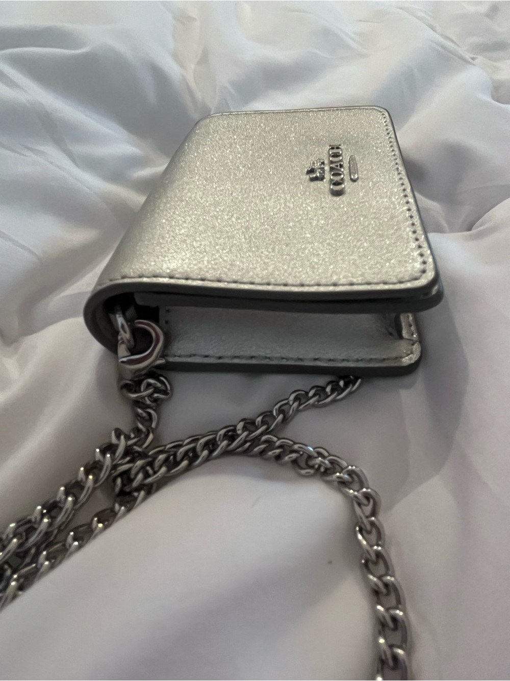 Coach Silver Mini Chain Crossbody Wallet - Picture 6 of 6